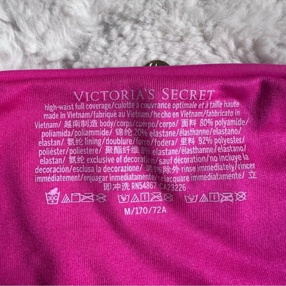 Victoria's Secret | Pink High Waisted Full Coverage Bikini Bottoms | Size Medium - Picture 6 of 9